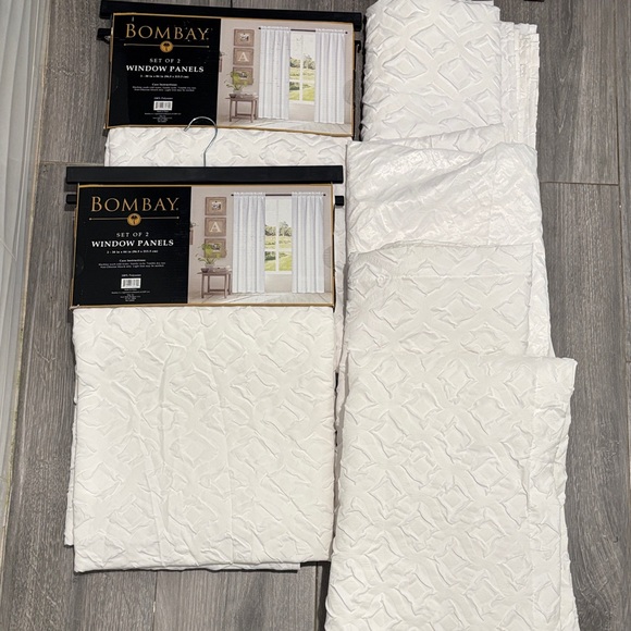 4 sets of 2!! Bombay Elegant White Window Panels
